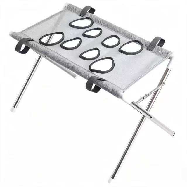 POKPAW Foldable Pet Grooming Table Portable Bathing Station Mesh Stand with Leg Holes for Small Dogs and Cats