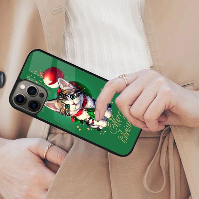 Kitten Santa Claus Christmas Magnetic Phone Case For APPLE iPhone 17 Air 16 14 13 12 Pro Max 15 Plus Wireless MagSafe Cover