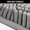 Inyahome Plush Microfiber Non Slip Soft Bathroom Rug Absorbent Machine Washable Chenille Bath Mat Quick Dry Shag Bathroom Carpet