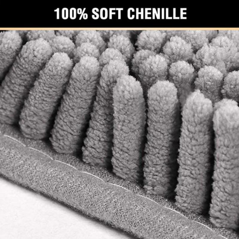 Inyahome Plush Microfiber Non Slip Soft Bathroom Rug Absorbent Machine Washable Chenille Bath Mat Quick Dry Shag Bathroom Carpet