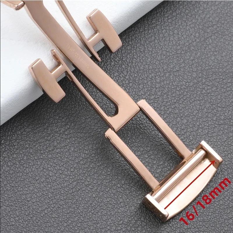 316L Stainless Steel Folding Buckle For Patek Strap For Philippe Butterfly Clasp PP Quality Deployment Button 18mm