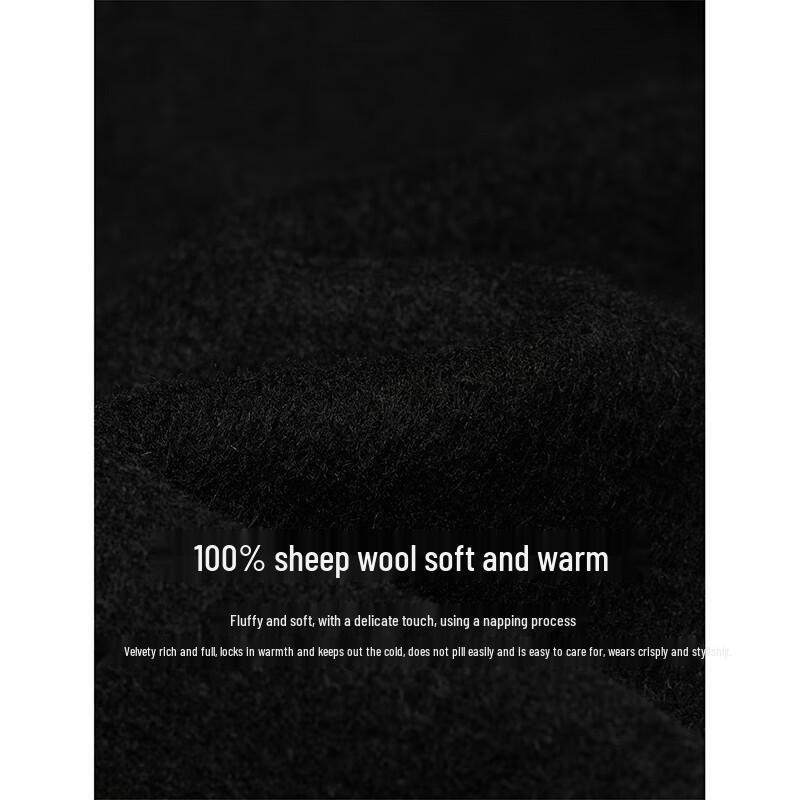 INMAN Women's 2025 Winter Pure Wool Double-faced Scarf Collar Coat