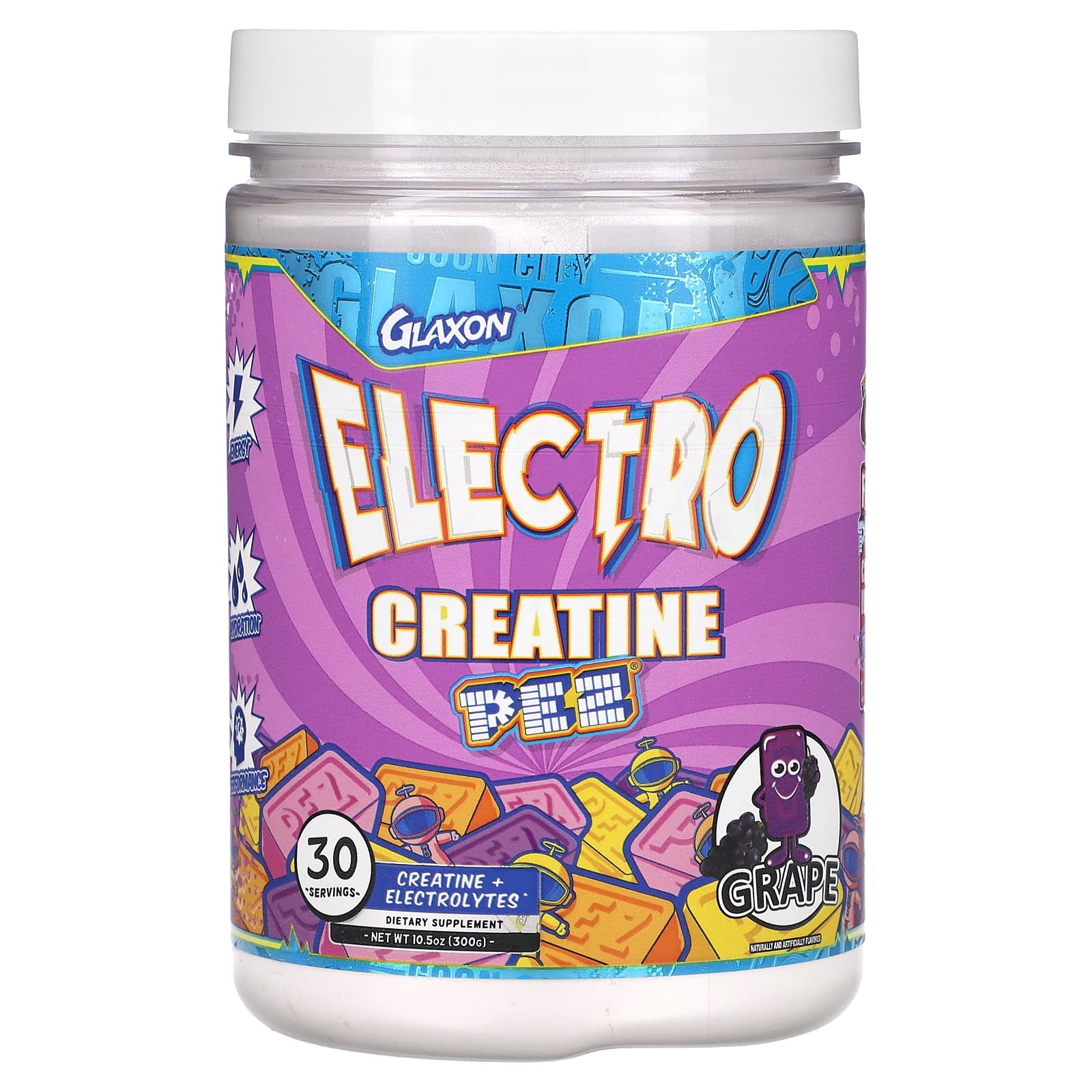 

Glaxon, Pez Electro Creatine, Grape Flavor, 10.5 oz (300 g)