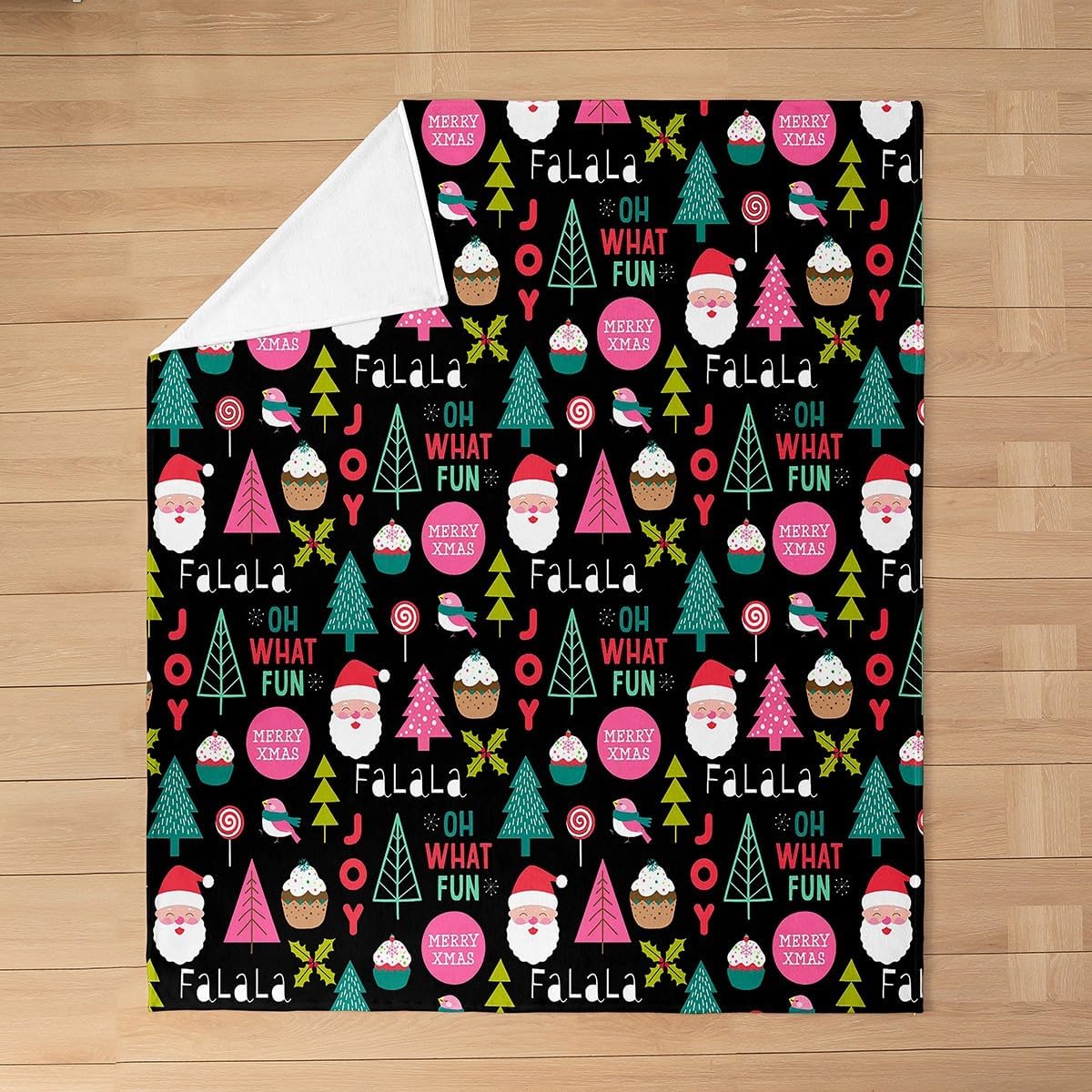 Santa Claus Blanket Cartoon Christmas Plush Throw Blanket, Cute Snowman Xmas Tree Flannel Fleece Blanket for Sofa Couch Women 75X95CM