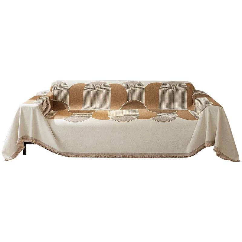Nordic Tassel Throw Blanket Four Season Sofa Cover Dust Anti-cat Scratch Protection Cover Sofa Blanket Carpet Travel Rug Tassels