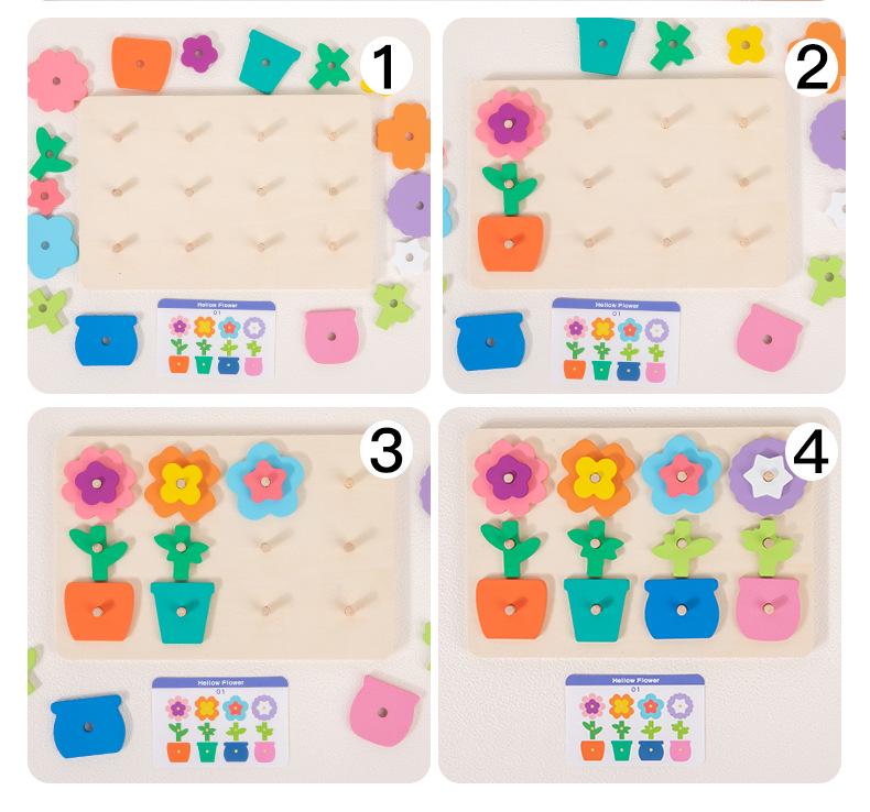 Cross-Border Educational Wooden Toys: Children's Flower and Shape Matching Jigsaw for Color Recognition