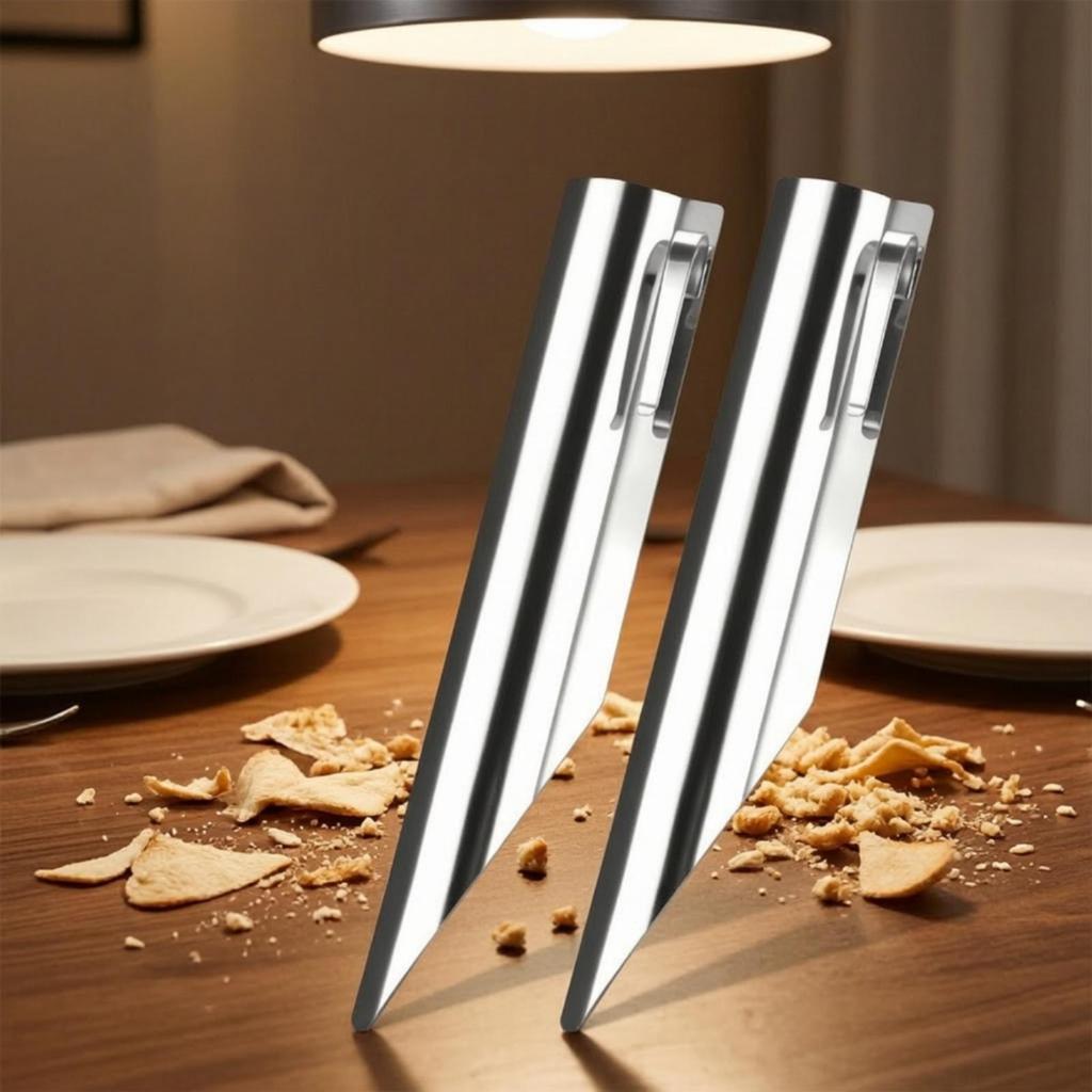2 Pieces 304 Stainless Steel Bread Crumb Long-Lasting for Dining Tables
