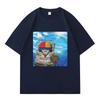 Greetings Huzz T-shirt Silly Cat Meme Summer Hip Hop High Quality Mens Women Crewneck Casual Y2k Clothes Teenager Tshirt Unisex