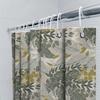 Green Leaves Shower Curtain Fabric Waterproof Bath Decorative Home Decor Modern Simple White Bathroom Rug Mat