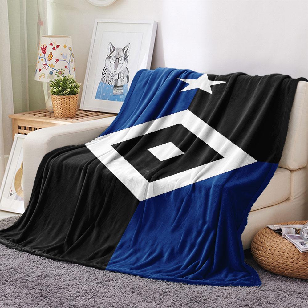 1PC Hamburger SV Patterned Flannel Blanket Suitable For All Seasons for Home Decor Warmth and Comfort Gifts Holiday Present