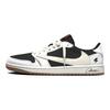 Travis Scott x Air Jordan 1 Rezistente la abraziune Low top Pantofi de baschet vintage Unisex Negru Alb DZ4137-700(Echipa938-)