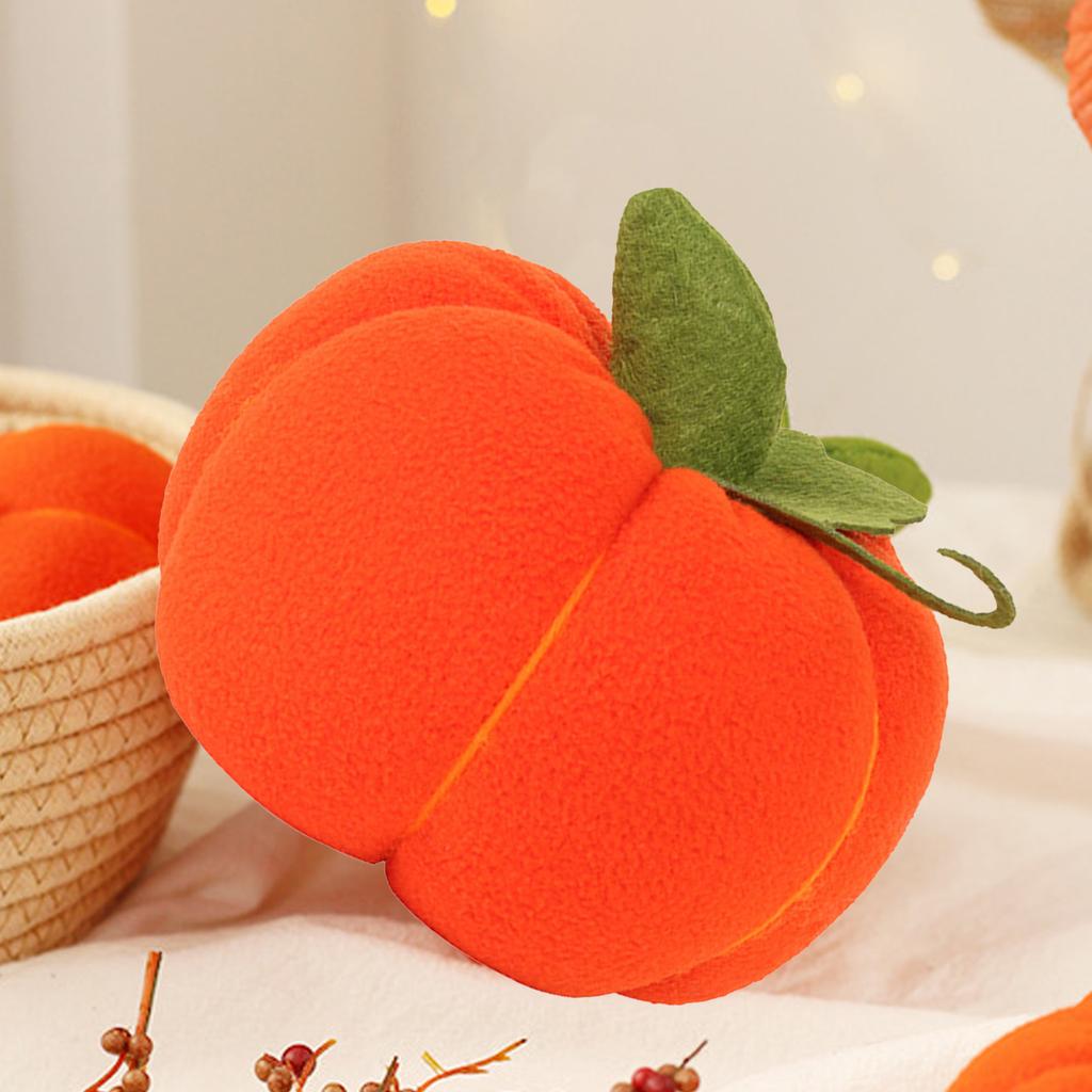 Pumpkin Plush Toy Simulation Vibrant Color Soft Pumpkins Fabric Ornament for Halloween Party Supplie