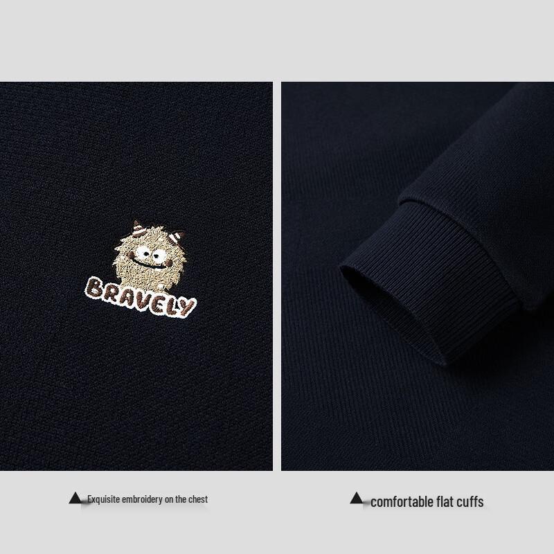 HLA Men's Artist Collaboration Fleece-Lined Warm Knitted Sweater