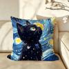 Art Van Gogh Irises BBlack Cat Cushion Cover Pillow Case Antidustmite Pillowcase Silky Short Plush Sofa Cushion Cover hot