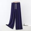 Women's Plus Size Wide-Leg Drawstring Pants with Pockets - Casual Spring/Summer Elastic Waist Trousers