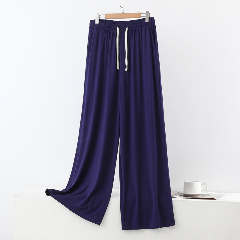 

Women s Plus Size Wide-Leg Drawstring Pants with Pockets - Casual Spring/Summer Elastic Waist Trousers 2XL