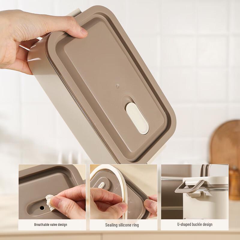 ZISIZ 304 Stainless Steel Double-Layer Insulated Lunch Box