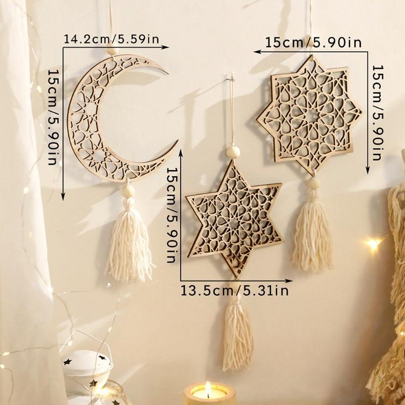 1/3pcs Cotton Rope Jupiter Moon Hollow Pendant Home Bedroom Wall Decoration Pendant Home Decoration Crafts Home Decoration