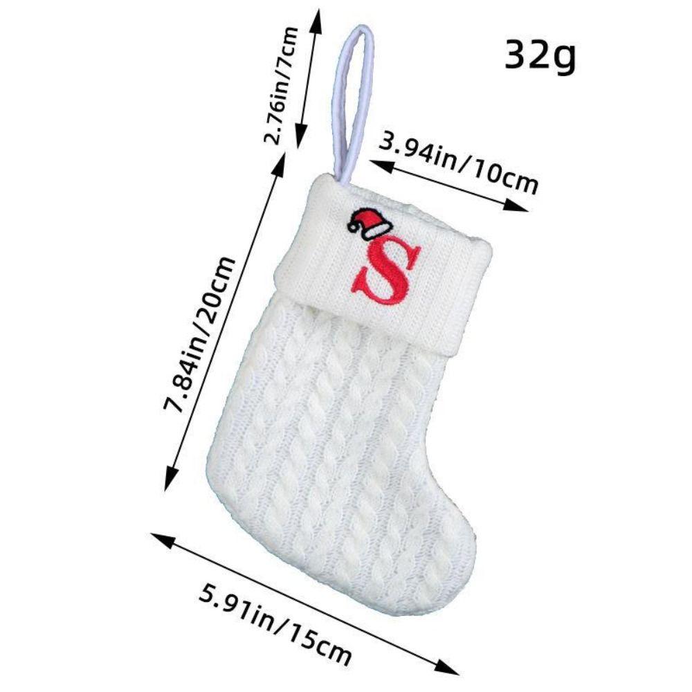 Embroidered Christmas Socks Alphabet Christmas Tree Pendant  Christmas Tree