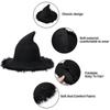 Halloween Beanie Witch Hats Women Plush Trim Wide Brim Pointed Cap Masquerade Cosplay Party Hats Costume Accessory Multi-color Optional