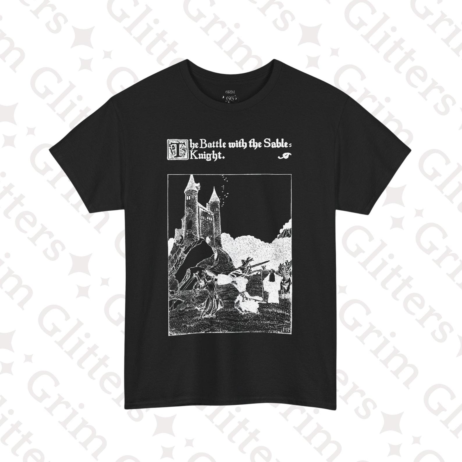 Battle with the Sable Knight T-Shirt: Howard Pyle King Arthur Illustration 3XL