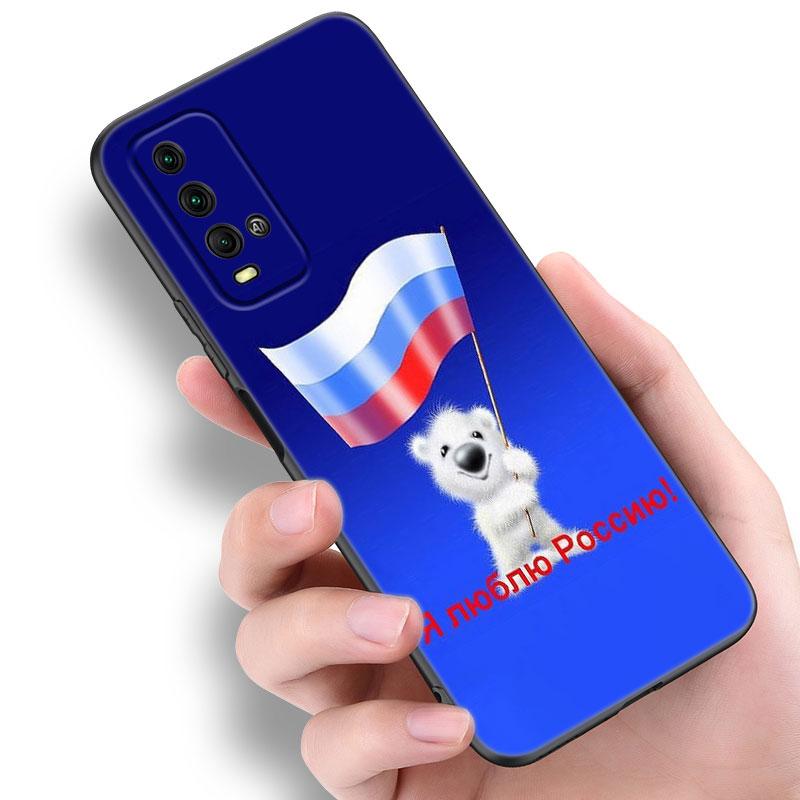 Russia Russian Flags Emblem Phone Case For Xiaomi Redmi Note 5 6 9T K20 K40 K50 Pro 7A 8A 9A 9C 9i 10A 10C A1 S2 TPU Black Cover
