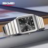 Mens Minimalist Square Analog Watch Luminous Date Waterproof Steel Strap Casual Business Quartz Wristwatch