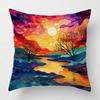 Paint Several Patterns Throw Pillow Cover With Short Plush Print For Living Room Sofa Decoration Cushion Cover Pillow Covers