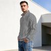 Herren Pullover mit vertikalem Streifenprint, Reißverschluss und Stehkragen, Lässiges Falten- Sportoberteil für Herbst Winter
