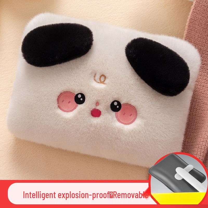 Rechargeable Plush Hot Water Bottle Hand Warmer - Cute Explosion-Proof Design for Baby Girls, Winter Use.