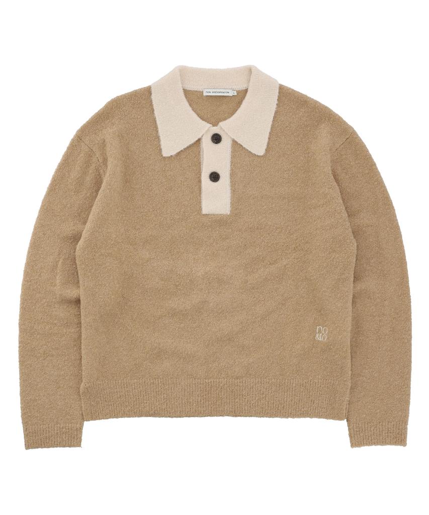 NOWANDTOMORROW Color Block Collar Pullover [3 Color]