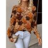Elegant Autumn and Winter, Bohemian, Western-style Versatile Pullover V-neck Long Sleeved Women's Top, Trendy Women's Knitted Sweater