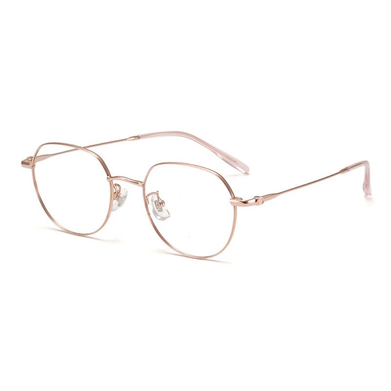 Pure Titanium Eyeglass Frame: Lightweight, Comfortable Unisex 49 Polygon Small Frame Eyewear for Women & Men - Simple & Versatile Design (Model 98702)