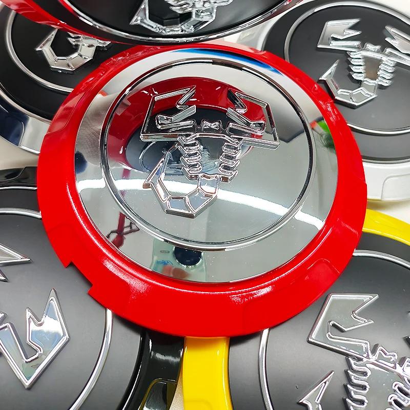 4pcs 133mm Car Wheel Center Hub Caps Emblem Badge for Fiat Abarth 500 500X Marea Multipla Punto Scorpion Ducato Goods Styling