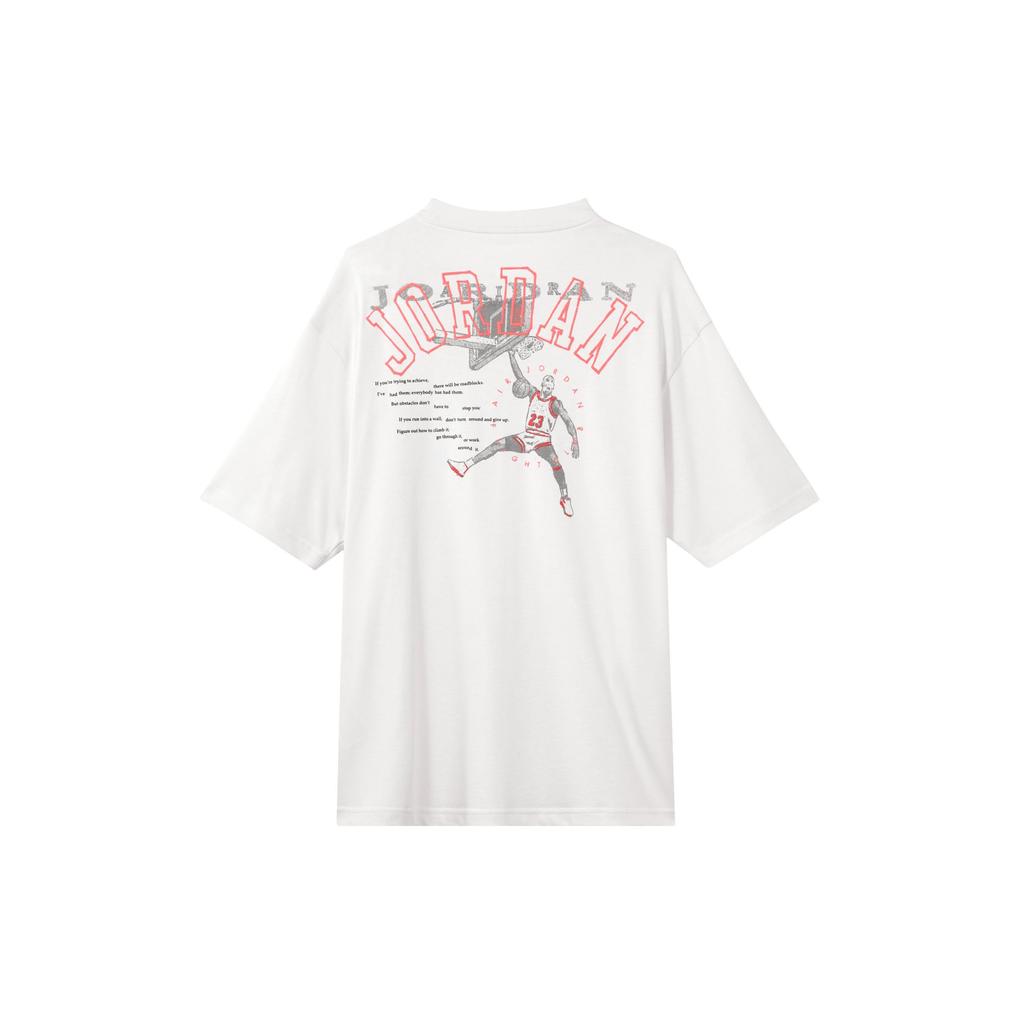 Jordan SS24 Solid Color Printed Number Straight Cut Casual Soft Crew Neck Short Sleeve T-Shirt Men Tops Phantom-Gray White HJ6542030