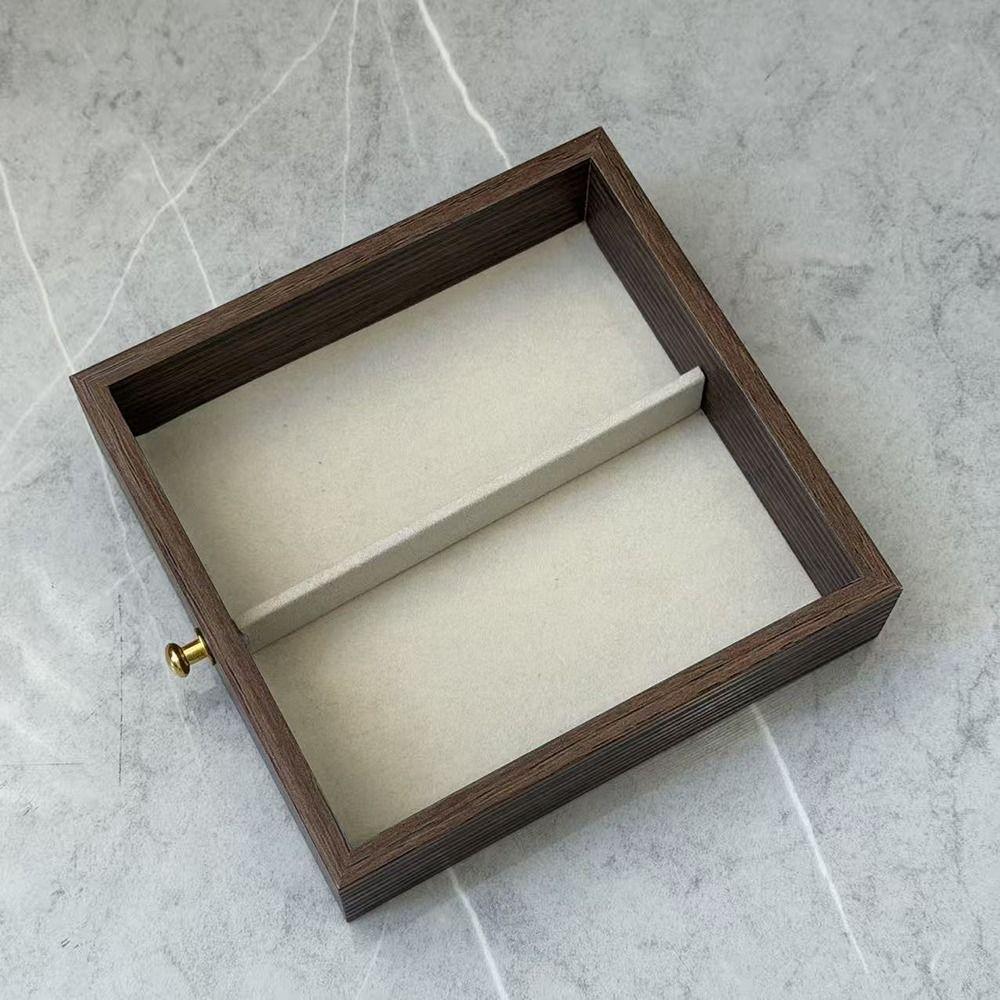 Large Capacity Wooden Walnut Grain Jewelry Box Dust-proof Necklace Display Storage Boxes  Gifts