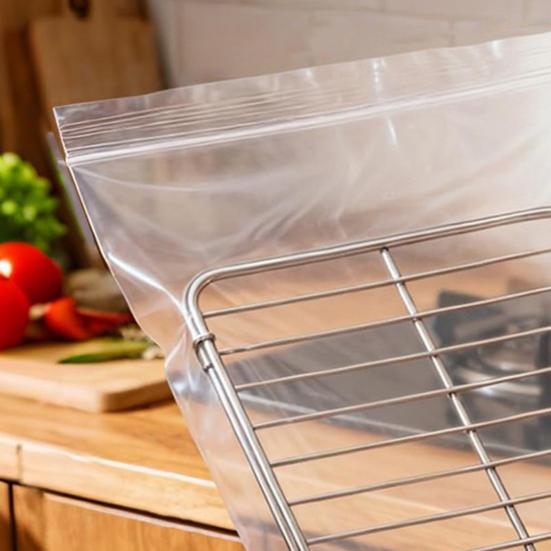 Oven Rack Cleaning Bags Transparent PE Reusable Leak-Proof Hands-Free Deep Cleaning Oven Racks Grease Remover Bag