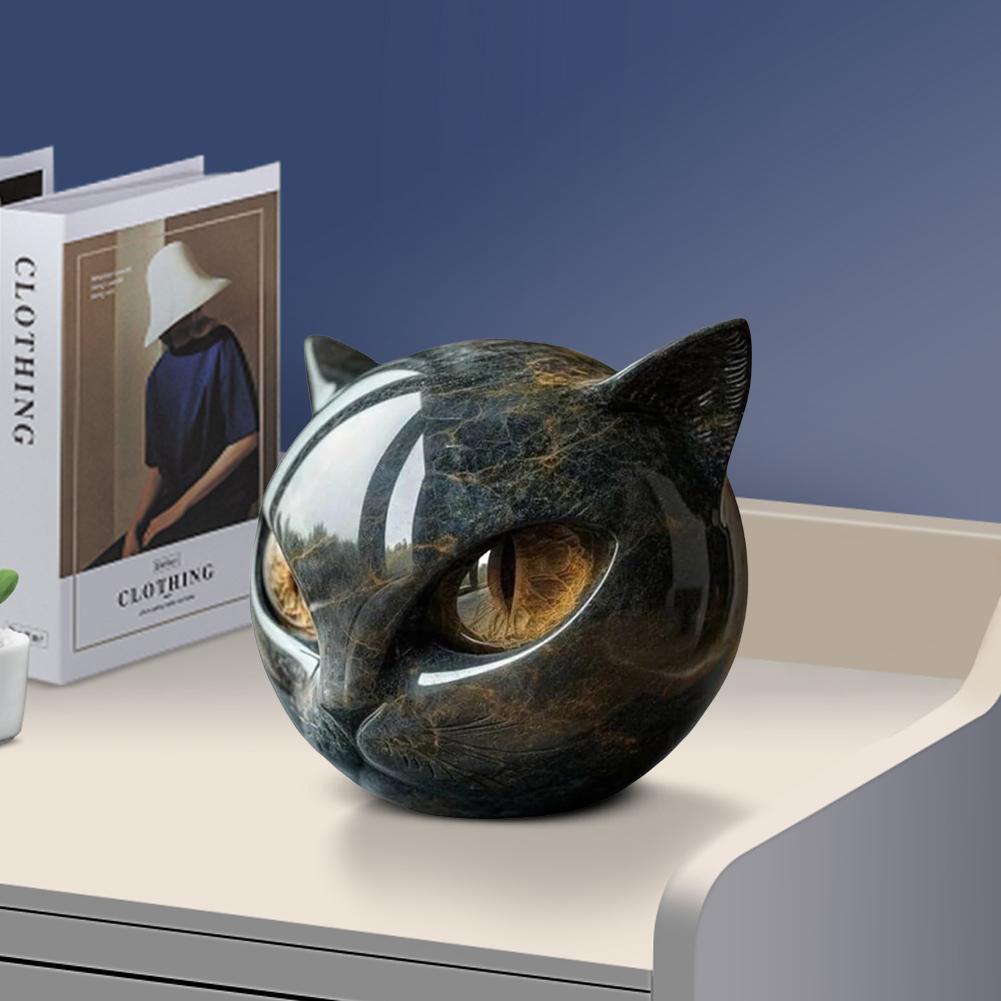 Halloween Black Cat Sculpture Tabletop Cat Statue Elegant Home Decor Gifts for Cat Lovers Women Men Cat Statue Home Decoration