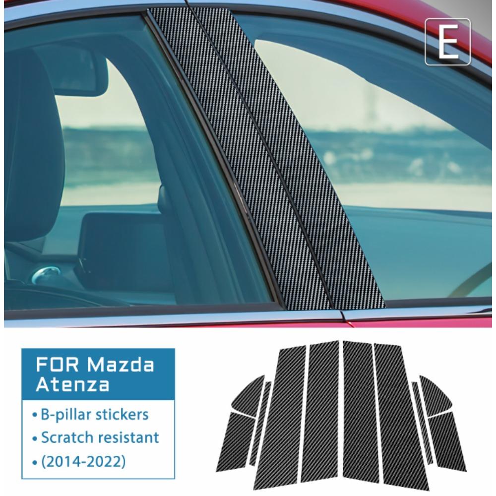 For Mazda 6 3 CX-5 CX5 CX-30 2006-2012 Carbon Fiber Pattern B-Pillar Trim PC Material Interior Decor Protective Car Accessories