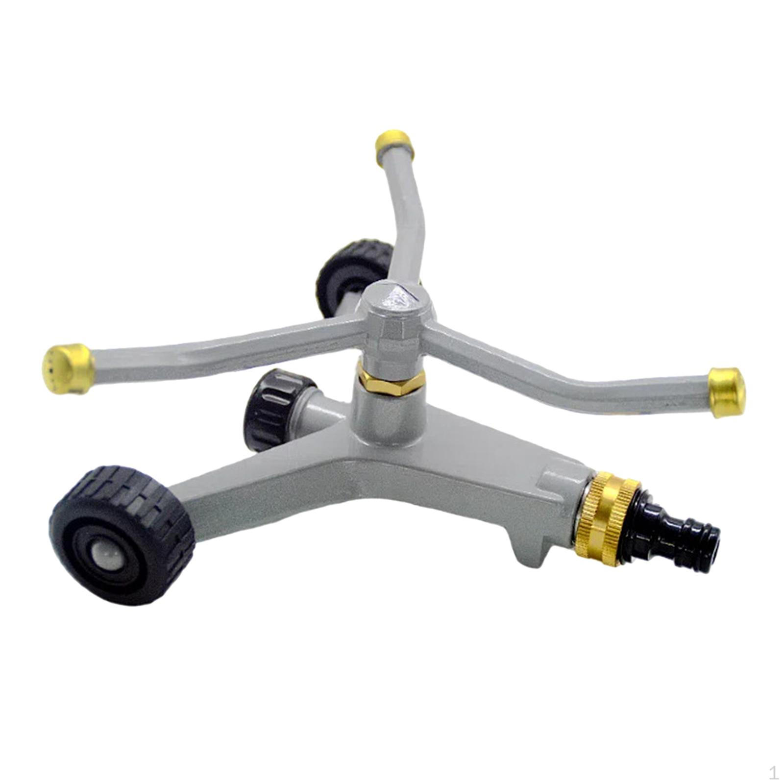 

Rotating Garden Lawn Sprinkler 3 Arm Water Sturdy Portable Watering System for