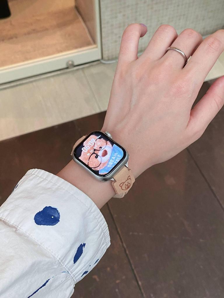 Compatible Band for Apple Watch S10, Ultra, iWatch 9876 Gen & SE - Small Bear Design Hair Tie Style.