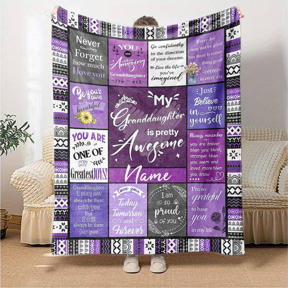 Granddaughter Quotes Inspirational Messages For Your Beloved Granddaughter Gift Customizable Blanket Customize Text Comfortable For Sofa Couch Office