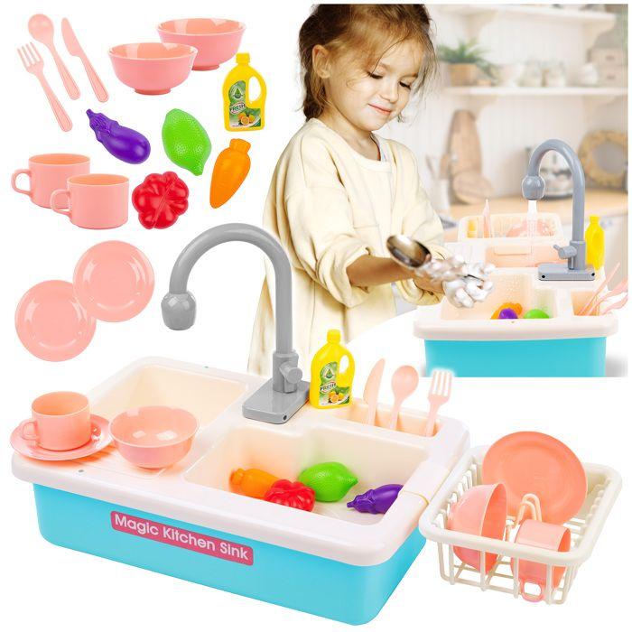 Évier de jeu pour enfants - KINDERPLAY - KP9904 - Robinet à eau - Accessoires inclus - 1,5 L