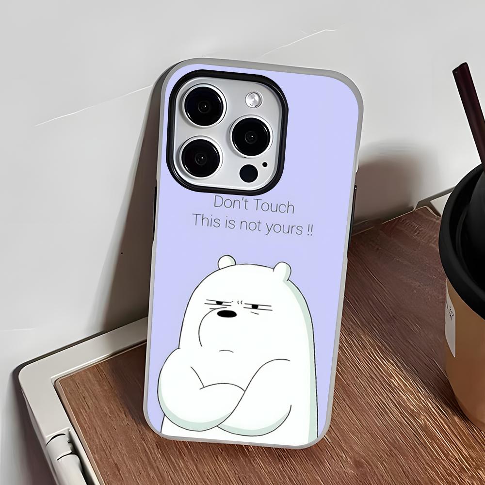 Ice Bear Phone Case For IPhone 17 Air 16 E 15 14 Plus 13 12 11 Pro Max Jelly 2 In 1 Protective Case