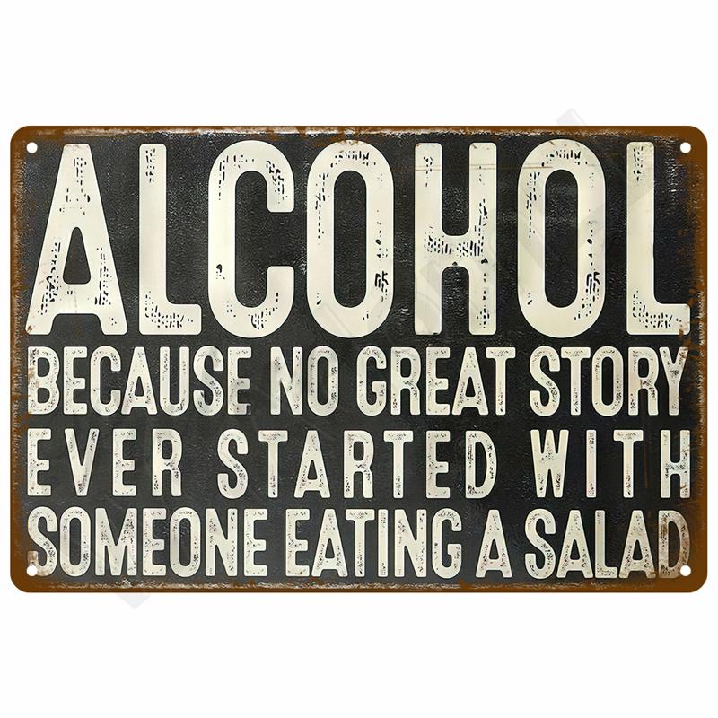Retro Metal Sign Wall Art Mural Aesthetic Room Home Decor Items Poster Vintage Metal Plate Garage Decoration Tin Sign Plates Bar