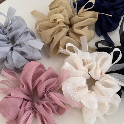 Grandi elastici per capelli accessori legami scrunchies per donna ragazza gomma vintage Nastro Fiocco di design Copricapo moda kpop