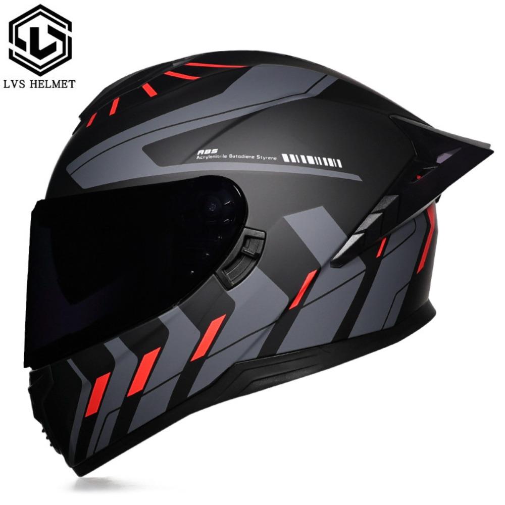 DOT Full Helmet Double Mirror Helmet Men's Four-season Universal Hard Hat Female Knight Locomotive Double Lens