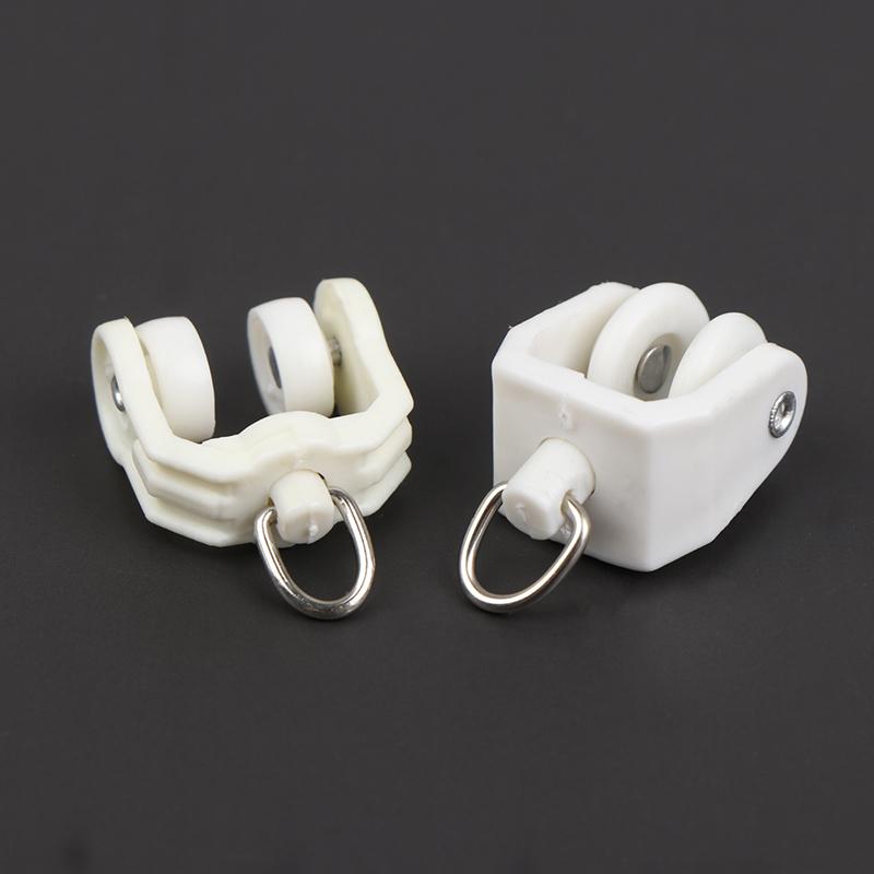 10Pcs Plastic Flexible Curtain Wheel Rollers Rail Hanging Hook Ring Slider