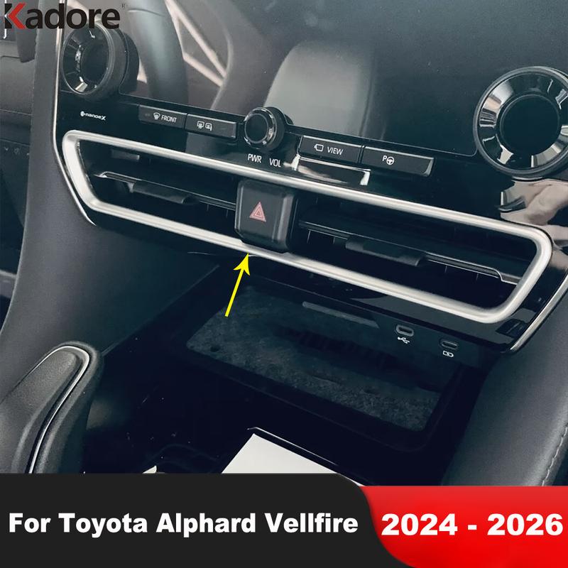 For Toyota Alphard Vellfire 2024 2025 2026 Matte Car Center Air Condition Vent Outlet Cover Trim Interior Accessories