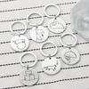 Cute Cat Round Stainless Steel Keychain 6 Optional Styles Fashion Bag Pendant Practical Gift for Best Friends